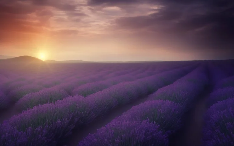 Lavendel Feld Sonnenuntergang